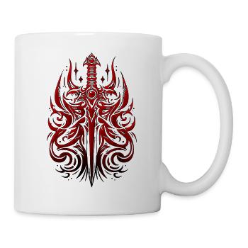 Schwert Mittelalter Ritter Krieger Alte Geschichte Kunst - Tasse - Weiß - Rechts