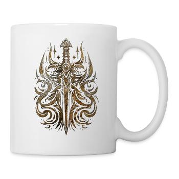 Schwert Mittelalter Ritter Krieger Alte Geschichte Kunst - Tasse - Weiß - Rechts