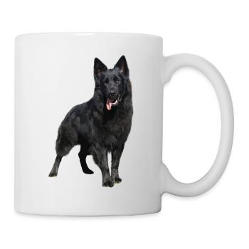 schwarzer Schäferhund - Tasse - Weiß - Rechts