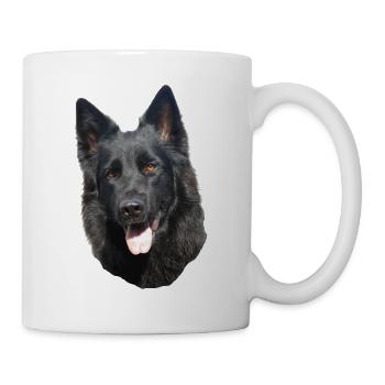 schwarzer Schäferhund Kopf - Tasse - Weiß - Rechts