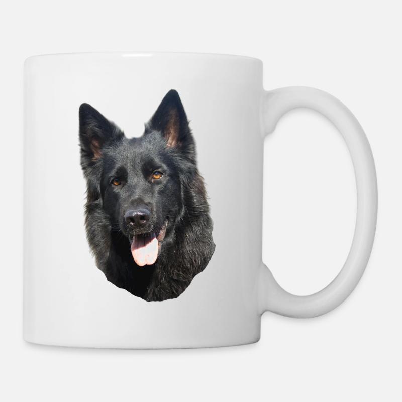 schwarzer Schäferhund Kopf - Tasse - Weiß