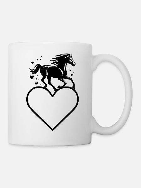 Pferde Rahmen - Tasse - Weiß
