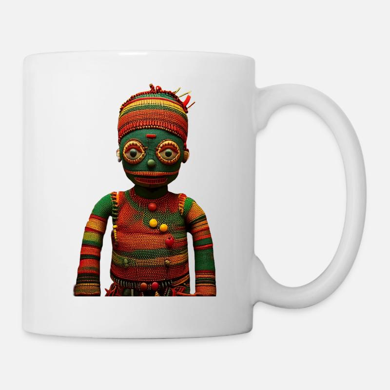 🪆 Poupée Vaudou aux Couleurs de l’Afrique - Mug blanc - blanc