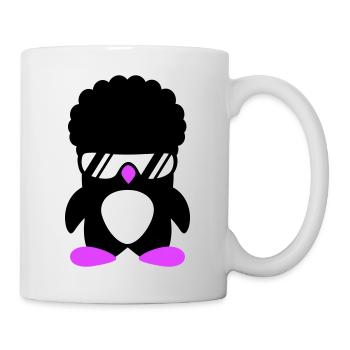 Funky Party Pinguin Sonnenbrille Cool Style Frisur - Tasse - Weiß - Rechts
