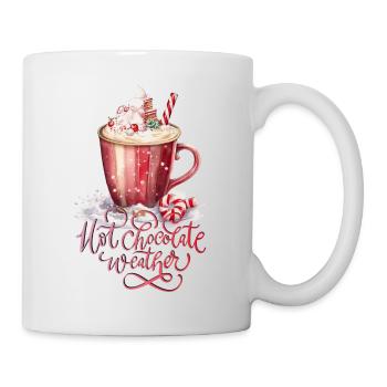 Chocolat chaud Noël Noël hiver cacao - Mug blanc - blanc - Droite
