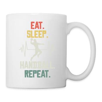 Eat Sleep Handball Repeat - Sportliches Design für - Tasse - Weiß - Rechts