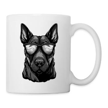 Doberman Hund Hipster Cool Party - Tasse - Weiß - Rechts
