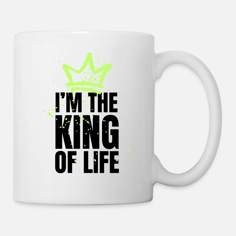 Der König des Lebens - Graffiti-Stil - Tasse - Weiß