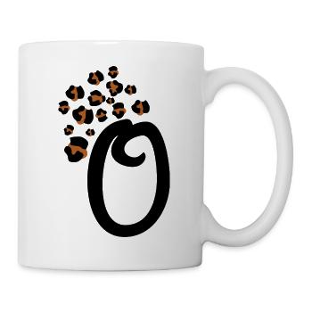 Lettre o motifs léopard - Mug blanc - blanc - Droite