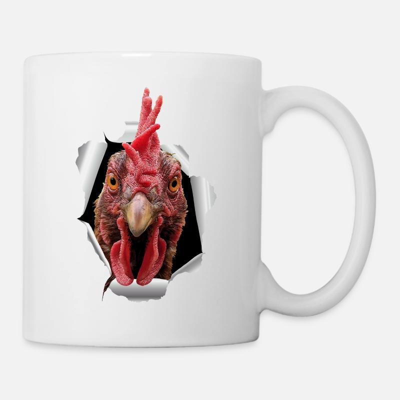 Papier déchiré de poulet - Mug blanc - blanc