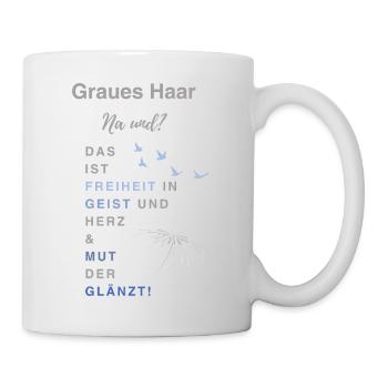 Graues Haar - Tasse - Weiß - Rechts