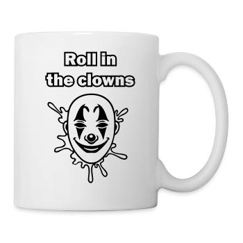 Gruseliger Clown Illustration - Rolle in den Clowns - Tasse - Weiß - Rechts