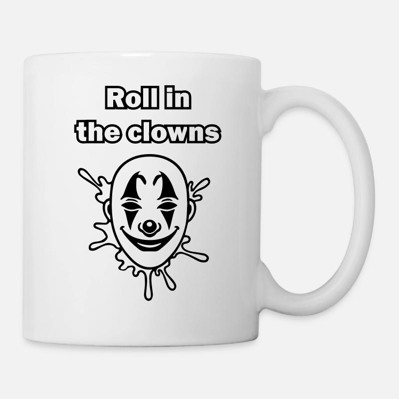 Creepy Clown Illustration - Roll in the clowns - Mug - white