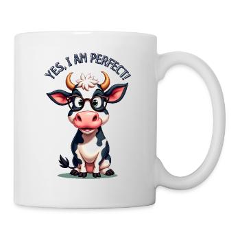 Cow with glasses - Yes, I am perfect! - Mug - white - Right