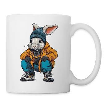 Hase Lustig Winter - Tasse - Weiß - Rechts