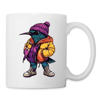 Colibri Oiseau Drôle d’hiver - Mug blanc - blanc - Droite