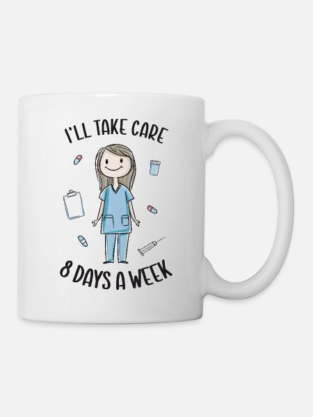Je m’occupe de moi - Infirmière - Soins infirmiers - Mug blanc - blanc