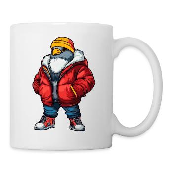 Colombe oiseau drôle d’hiver - Mug blanc - blanc - Droite