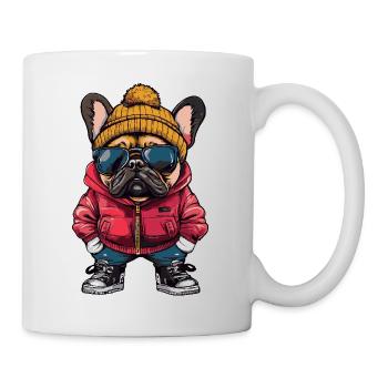 Buldog Français Chien Drôle d’Hiver - Mug blanc - blanc - Droite