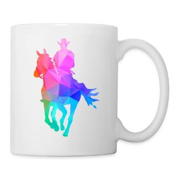 Westernreiter Mann - Tasse - Weiß - Rechts