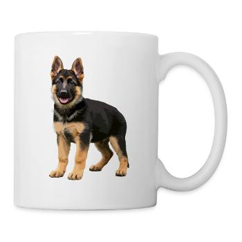 Deutscher Schäferhund Welpe echt - Tasse - Weiß - Rechts