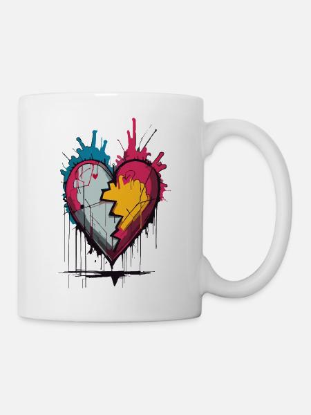 Herz für Kunstliebhaber - Tasse - Weiß