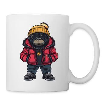 Gorilla Cool Comic - Tasse - Weiß - Rechts