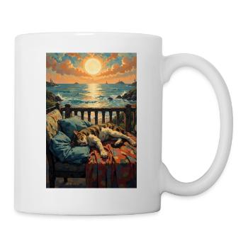 Belle image d’un chat au repos - Mug blanc - blanc - Droite