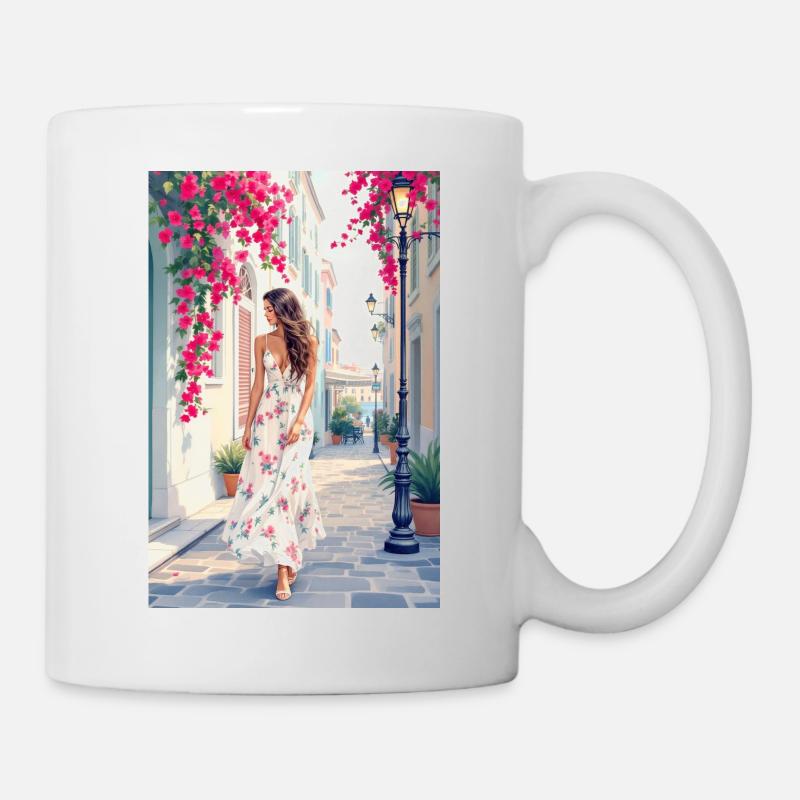 Élégance méditerranéenne – flair estival - Mug blanc - blanc