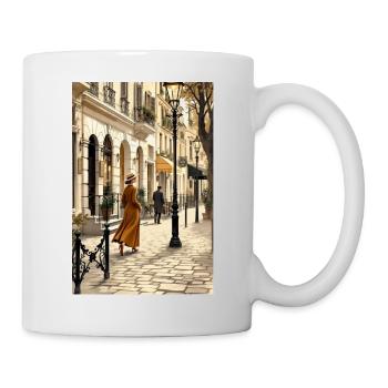 Vintage Paris – Autumn walk in the city - Mug - white - Right