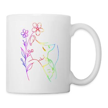 Mama liebt dich Mama Blumen Frauen Valentinstag - Tasse - Weiß - Rechts