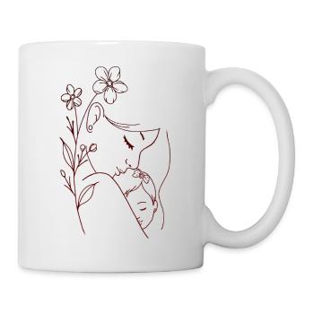 Mama liebt dich Mama Blumen Frauen Valentinstag - Tasse - Weiß - Rechts