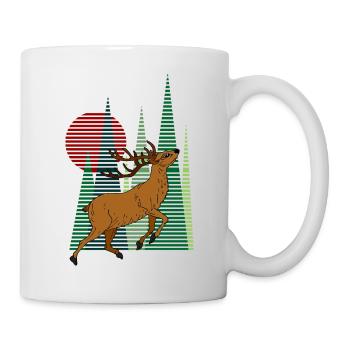 Hirsch - Tasse - Weiß - Rechts