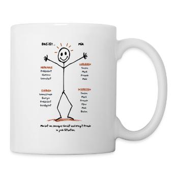 Mia ist pure Lebensfreude! - Tasse - Weiß - Rechts
