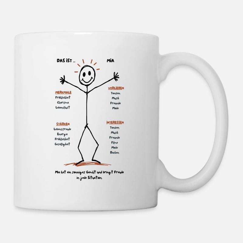 Mia ist pure Lebensfreude! - Tasse - Weiß