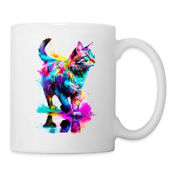 Chat tigré peint - Mug blanc - blanc - Droite