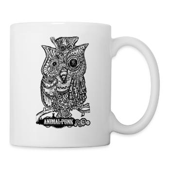 Mr. Owl SteamPunk AnimalPunk - Tasse - Weiß - Rechts