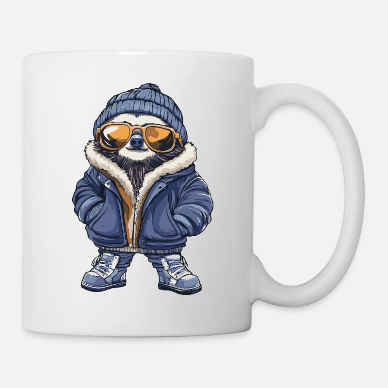 Faultier Cool Comic - Tasse - Weiß