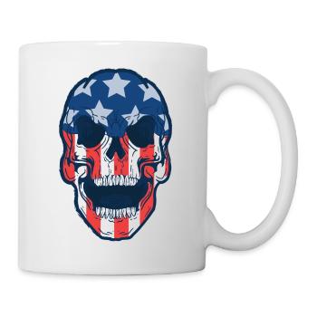Skull America Republican T-Shirt US Army - Mug - white - Right