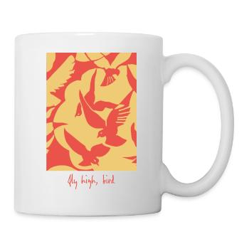 Fly High Bird - Graphique abstrait d’oiseau en mouvement - Mug blanc - blanc - Droite