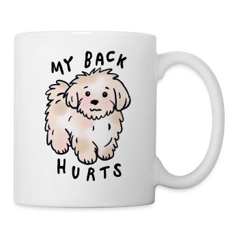 Fluffy Maltese Dog – Cute Cartoon Dog - Mug - white - Right