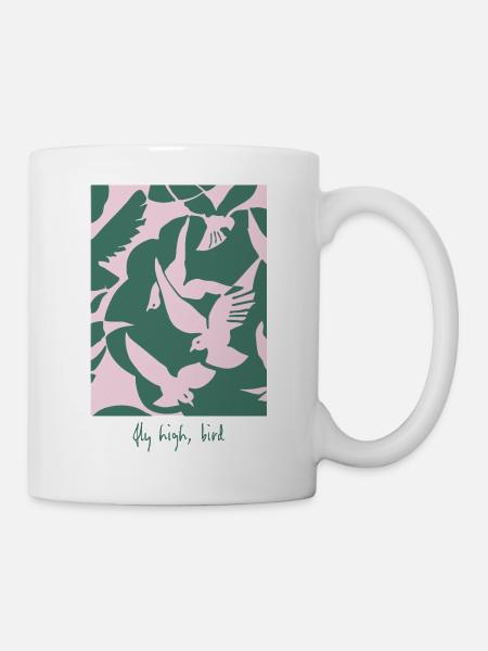 Fly High, Bird – Design d’oiseau élégant - Mug blanc - blanc