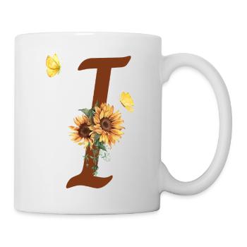Buchstabe i Sonnenblume Schmetterling - Tasse - Weiß - Rechts