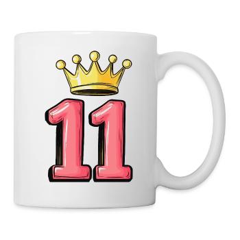 11 Zahl Krone - Tasse - Weiß - Rechts