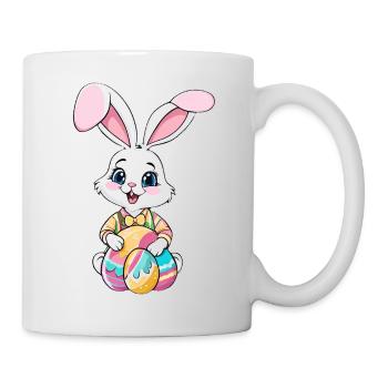 Easter bunny with Easter eggs - Mug - white - Right