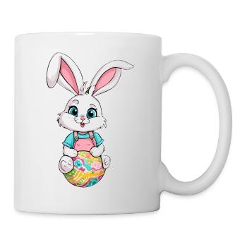 Osterhase mit Ostereiern - Tasse - Weiß - Rechts