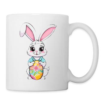 Easter bunny with Easter eggs - Mug - white - Right