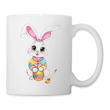 Easter bunny with Easter eggs - Mug - white - Right