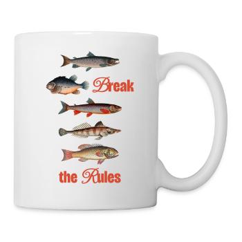 Brisez les règles – Art rétro du poisson - Mug blanc - blanc - Droite