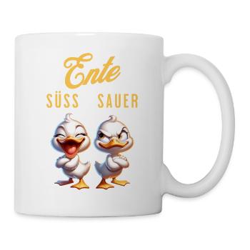 Ente süß sauer lustig - Tasse - Weiß - Rechts